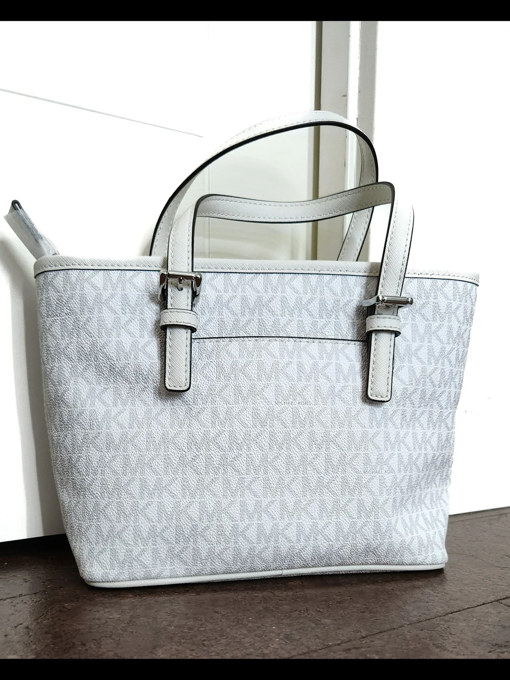 Michael Kors White XS Signature Logo Crossbody Tote Bag - Picture 2 of 7